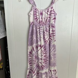 Purple Tie-Dye Kids Casual Dress